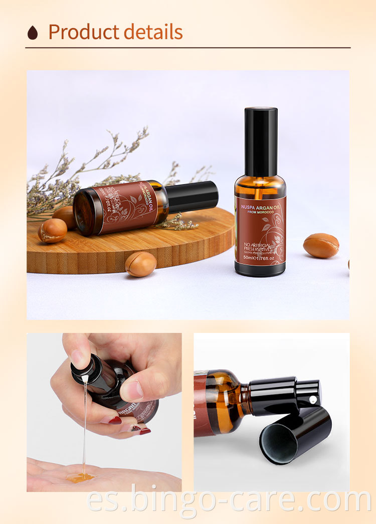 venta caliente de aceite de argán para el cuidado del cabello puro de reparación del cabello